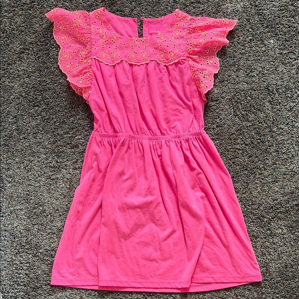 Lilly Pulitzer Pink Flutter Sleeve Kids Dress